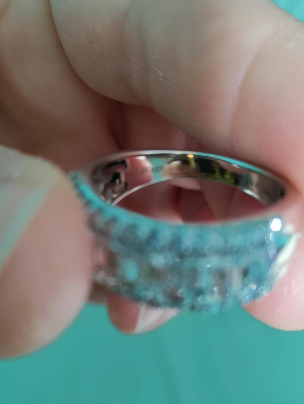 Kay Jewelers 14K White Gold Emerald-Cut & Round Diamond Anniversary Ring - White - Picture 6 of 6